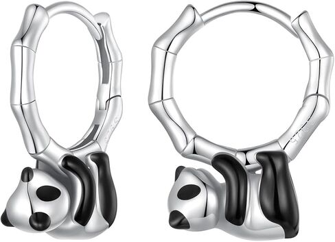 925 Sterling Silver Panda/Dolphin/Cat/Dachshund Hoop Earrings for Girls Cute Animal Earrings Hypoallergenic Small Huggie Earrings Dainty Lightweight Earrings for Women Gift for Her in Saudi Arabia