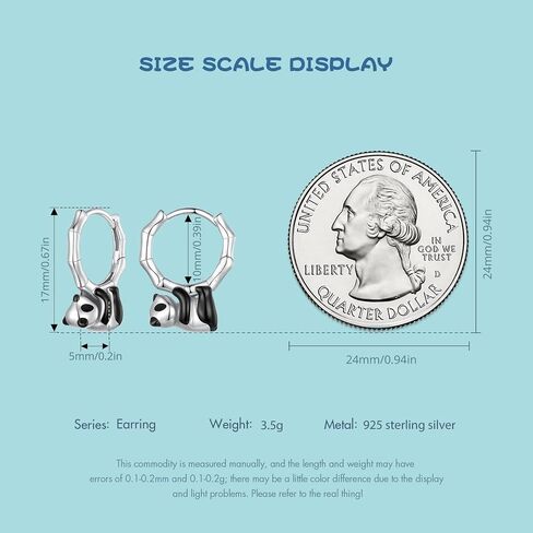 925 Sterling Silver Panda/Dolphin/Cat/Dachshund Hoop Earrings for Girls Cute Animal Earrings Hypoallergenic Small Huggie Earrings Dainty Lightweight Earrings for Women Gift for Her in Saudi Arabia
