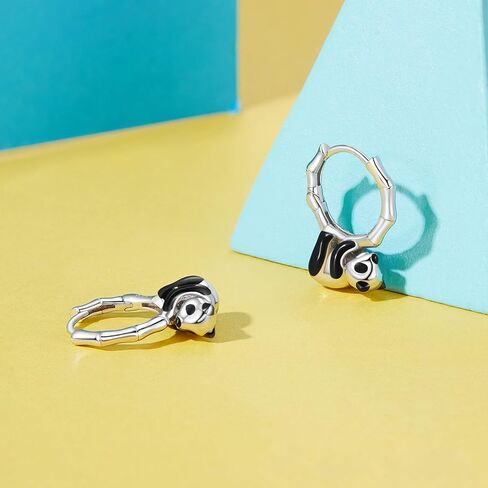 925 Sterling Silver Panda/Dolphin/Cat/Dachshund Hoop Earrings for Girls Cute Animal Earrings Hypoallergenic Small Huggie Earrings Dainty Lightweight Earrings for Women Gift for Her in Saudi Arabia