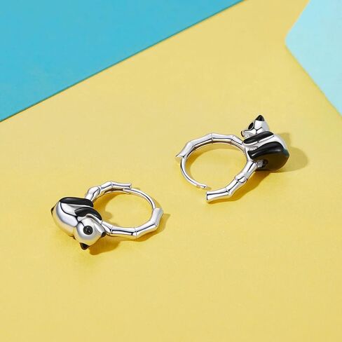 925 Sterling Silver Panda/Dolphin/Cat/Dachshund Hoop Earrings for Girls Cute Animal Earrings Hypoallergenic Small Huggie Earrings Dainty Lightweight Earrings for Women Gift for Her in Saudi Arabia