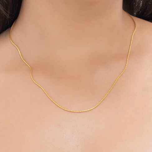 PORI JEWELERS سلسلة ثعبان سحرية من الفضة الإسترلينية عيار 925 أو الذهب الأصفر عيار 18 قيراطًا مع تصميم قلادة بولو قابلة للتعديل - عرض 1.5 ملم - سلسلة منزلقة قابلة للتعديل 14 بوصة - 24 بوصة in Saudi Arabia