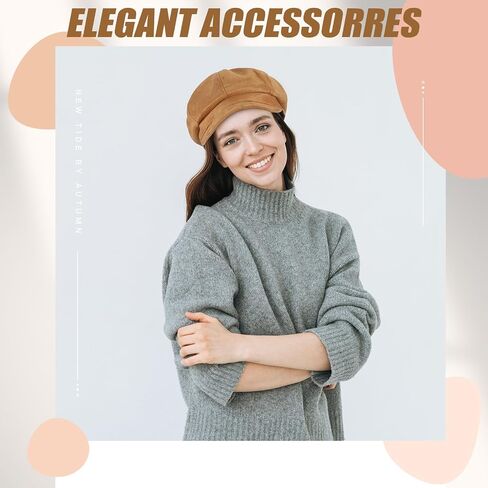 Cindeer 6 Pcs Women Newsboy Cap Warm Wool Visor Beret Hats Soft Newsboy Hats for Women Vintage Baker Boy Hat for Women Girls in Saudi Arabia