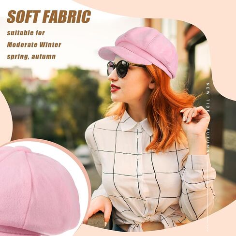 Cindeer 6 Pcs Women Newsboy Cap Warm Wool Visor Beret Hats Soft Newsboy Hats for Women Vintage Baker Boy Hat for Women Girls in Saudi Arabia