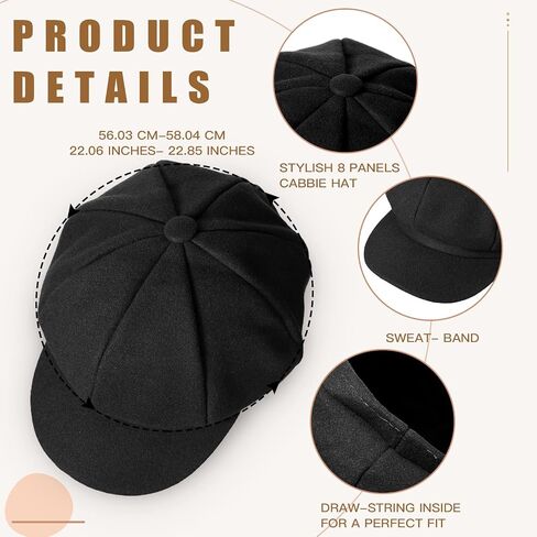 Cindeer 6 Pcs Women Newsboy Cap Warm Wool Visor Beret Hats Soft Newsboy Hats for Women Vintage Baker Boy Hat for Women Girls in Saudi Arabia