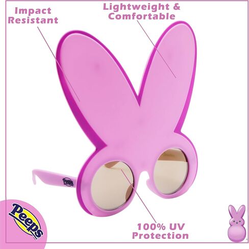 نظارات شمسية رسمية من Sun-Staches Peeps إكسسوار أزياء UV400 قناع أرنب طويل للأذن أزرق وردي أرجواني أصفر مقاس واحد يناسب الجميع in Kuwait
