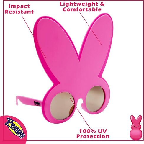 نظارات شمسية رسمية من Sun-Staches Peeps إكسسوار أزياء UV400 قناع أرنب طويل للأذن أزرق وردي أرجواني أصفر مقاس واحد يناسب الجميع in Kuwait