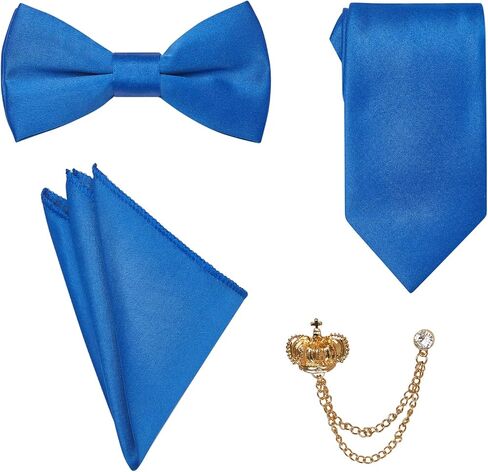 طقم ربطات عنق للأولاد من Marvelous World مكون من 4 قطع مع ربطة عنق وربطة عنق ومربع جيب وبروش in Kuwait