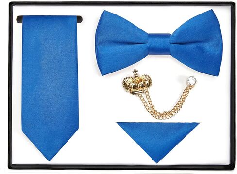 طقم ربطات عنق للأولاد من Marvelous World مكون من 4 قطع مع ربطة عنق وربطة عنق ومربع جيب وبروش in Kuwait