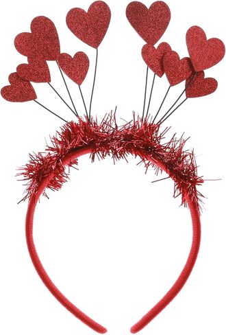 WLLHYF Sequins Heart Headband, Christmas Glitter Heart Hair Band Heart Shape Headband Valentine's Day Red Heart Head Bopper Hair Accessoires for Women Girls(red) in Saudi Arabia