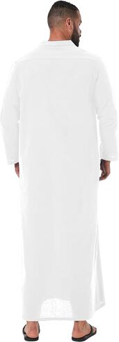 YAOHUOLE Kaftan for Men Long Sleeve Muslim Thobe for Men Button down Men Kaftan Thobe in Saudi Arabia