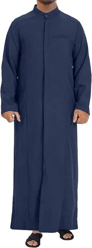 YAOHUOLE Kaftan for Men Long Sleeve Muslim Thobe for Men Button down Men Kaftan Thobe in Saudi Arabia
