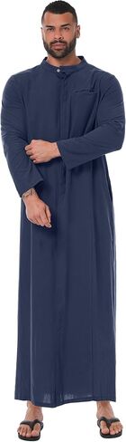 YAOHUOLE Kaftan for Men Long Sleeve Muslim Thobe for Men Button down Men Kaftan Thobe in Saudi Arabia