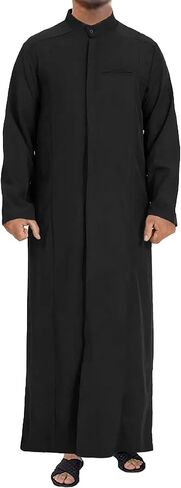 ثوب قفطان YAOHUOLE للرجال بأكمام طويلة، ثوب إسلامي للرجال بأزرار سفلية، ثوب قفطان للرجال in Kuwait