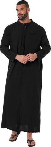 ثوب قفطان YAOHUOLE للرجال بأكمام طويلة، ثوب إسلامي للرجال بأزرار سفلية، ثوب قفطان للرجال in Kuwait