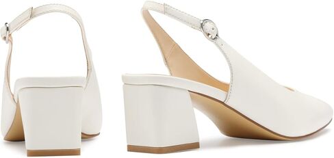 GENSHUO Women's Slingback Closed Toe Block Heel Pumps - 2.36 Inches Office Wedding Party Dress Shoes in Kuwait