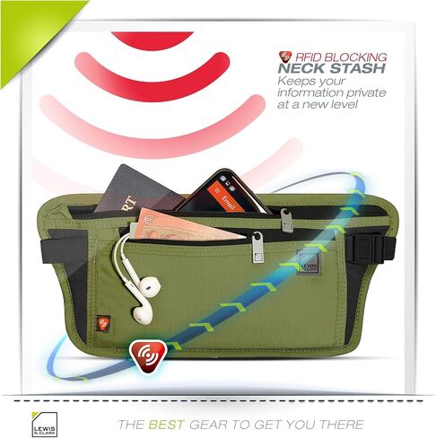 Lewis N. Clark RFID Blocking Money Belt Travel Pouch Waist Stash + Credit Card, Id, Passport Holder for Women & Men in Saudi Arabia