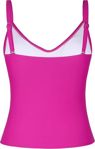Firpearl Women's Underwire Tankini Top V Neck Crossover Swimsuits Ruched Tummy Control Bathing Suit Tops Push Up Swim Top in Kuwait