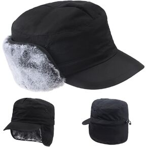 قبعة بيسبول شتوية للرجال والنساء قبعة بيسبول من الفرو الصناعي مع غطاء للأذنين قبعات دافئة للصياد إلمر فاد in Kuwait