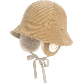 Corduroy Earmuff Bucket Hat Sunny Ear Flaps Chin Strap Trapper Trooper Hat