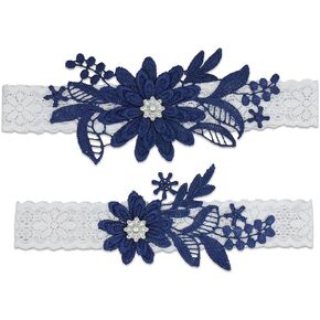 GARGALA Wedding Garters for Bride Bridal Lace Garter Set with Rhainstone and Pearl