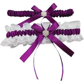 NBCMVMV 2 Pieces Lace Bridal Garter for Bride with Toss Away Stretch Wedding Garter Set