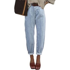 EVALESS High Waisted Baggy Cargo Jeans for Women Casual Loose Cropped Y2k Denim Pants