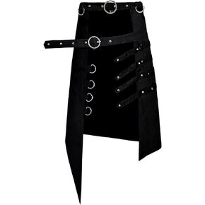 Thopil Women's Steampunk Gothic Apron Adjustable personality Half Skirt in Kuwait