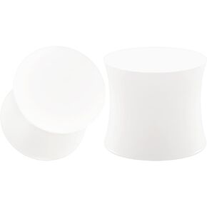 Pair of White Silicone Solid Double Flared Saddle Piercing Jewelry Ear Stretcher Plugs Flesh Earring Lobe in Kuwait