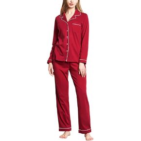 Honypove 100% Cotton Pajama Set for Women Long Sleeve Womens Sleepwear Button Down NightWear Soft Pj Lounge Sets in Kuwait