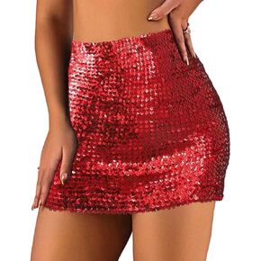 Zoestar Sequin Hip Skirt Glitter Party Skirts Dance Hip Skirt Rave Club Warp Skirt Performance Costume for Women and Girls in Kuwait