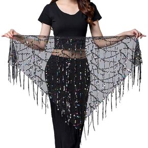 Wuchieal Women's Belly Dancing Belt Colorful Waist Chain Belly Dance Hip Scarf Belt