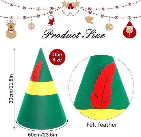 Lusofie 4 Pieces Christmas Elf Hat Elf Costume Accessories Christmas Hats Xmas Holiday Halloween Party Costume Favors Gifts for Adults Teens in Saudi Arabia