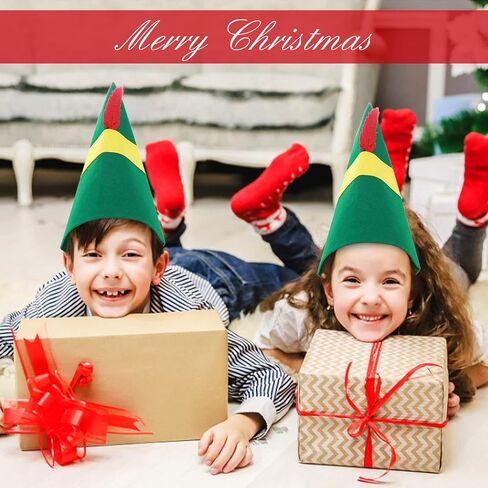 Lusofie 4 Pieces Christmas Elf Hat Elf Costume Accessories Christmas Hats Xmas Holiday Halloween Party Costume Favors Gifts for Adults Teens in Saudi Arabia