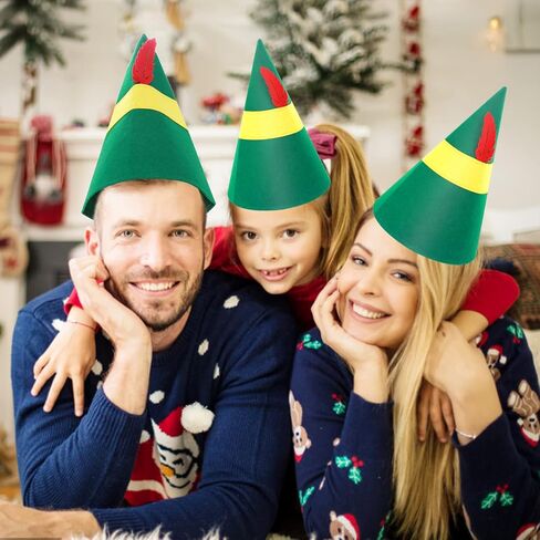 Lusofie 4 Pieces Christmas Elf Hat Elf Costume Accessories Christmas Hats Xmas Holiday Halloween Party Costume Favors Gifts for Adults Teens in Saudi Arabia