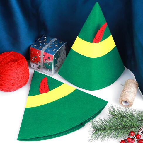 Lusofie 4 Pieces Christmas Elf Hat Elf Costume Accessories Christmas Hats Xmas Holiday Halloween Party Costume Favors Gifts for Adults Teens in Saudi Arabia