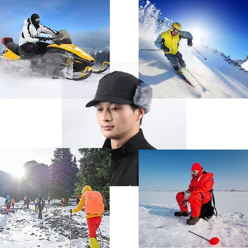 قبعة بيسبول شتوية للرجال والنساء قبعة بيسبول من الفرو الصناعي مع غطاء للأذنين قبعات دافئة للصياد إلمر فاد in Kuwait