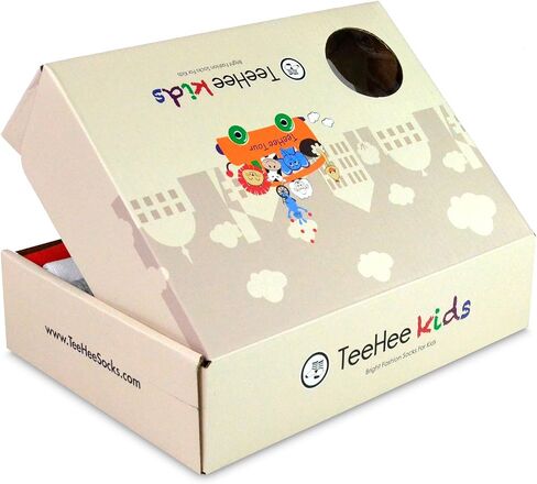 TeeHee Little Girls and Toddler Cute Novelty and Fashion Cotton Crew Socks 18 Pair Pack Gift Box (9-10 Years, Hearts) in Kuwait