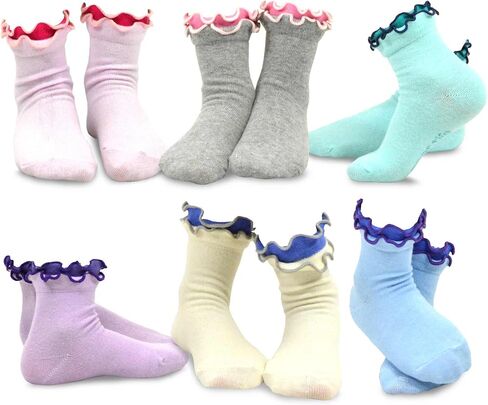 TeeHee Little Girls and Toddler Cute Novelty and Fashion Cotton Crew Socks 18 Pair Pack Gift Box (9-10 Years, Hearts) in Kuwait