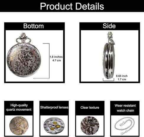 ساعة جيب كلاسيكية من SIMAOTE، ساعة جيب دكتور هو، ساعة جيب كوارتز مع سلسلة للرجال والنساء in Kuwait