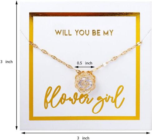 كل هدايا Ewired Up Flower Girl - قلادة استثنائية لفتاة الزهرة (مجموعة من 2)، مجوهرات للفتيات، قلادة فتاة الزهرة، شكرًا لك على إحضار فتاة الزهرة، هل ستكون فتاة الزهرة الخاصة بي، حفل الزفاف، الزفاف... in Kuwait