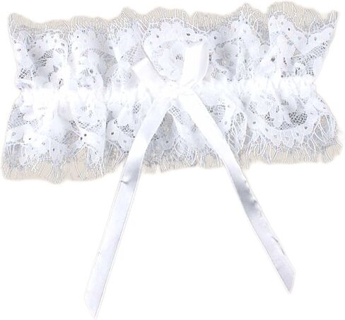 2023 WHITE garter for a bride. Lace Wedding Garter for Bride's Thigh - Enhance Your Charm with Exquisite Black Garters! in Saudi Arabia