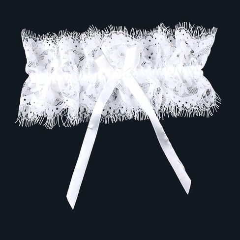 2023 WHITE garter for a bride. Lace Wedding Garter for Bride's Thigh - Enhance Your Charm with Exquisite Black Garters! in Saudi Arabia