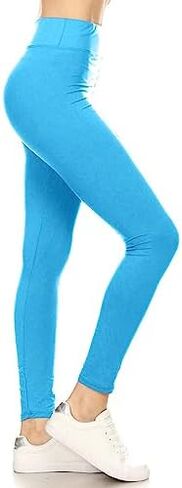Leggings Depot High Waisted Leggings for Women Buttery Smooth & Soft Women's Solid Yoga - Reg, Plus, 1X3X, 3X5X in Saudi Arabia