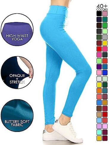 Leggings Depot High Waisted Leggings for Women Buttery Smooth & Soft Women's Solid Yoga - Reg, Plus, 1X3X, 3X5X in Saudi Arabia