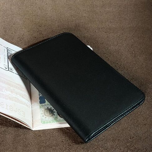 حامل جواز سفر بتقنية حجب تحديد الهوية بموجات الراديو من الجلد الطبيعي لبطاقات الائتمان وبطاقة الصعود in Kuwait