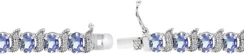 B. BRILLIANT Sterling Silver Genuine, Created or Simulated Gemstone Oval & S Tennis Bracelet for Women in Saudi Arabia
