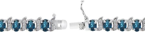 B. BRILLIANT Sterling Silver Genuine, Created or Simulated Gemstone Oval & S Tennis Bracelet for Women in Saudi Arabia