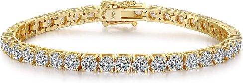 Jiahanzb Tennis Bracelets for Women, Rhodium Plated Sterling Silver Round Cut Simulated Diamond Cubic Zirconia Tennis Bracelet, Size 6inch to 7inch Fine Jewelry for Women Men in Saudi Arabia