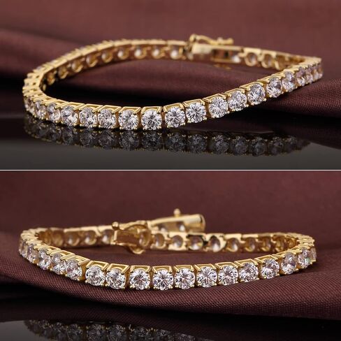 Jiahanzb Tennis Bracelets for Women, Rhodium Plated Sterling Silver Round Cut Simulated Diamond Cubic Zirconia Tennis Bracelet, Size 6inch to 7inch Fine Jewelry for Women Men in Saudi Arabia