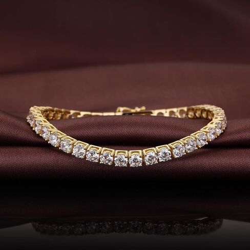 Jiahanzb Tennis Bracelets for Women, Rhodium Plated Sterling Silver Round Cut Simulated Diamond Cubic Zirconia Tennis Bracelet, Size 6inch to 7inch Fine Jewelry for Women Men in Saudi Arabia